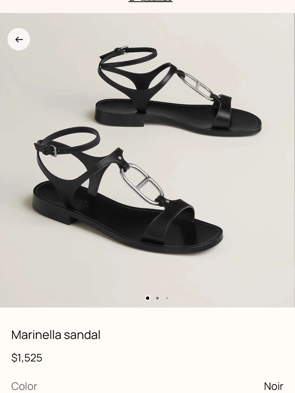 Hermès Marinella Sandals in Black EU 37/US 7